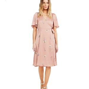 Anthropologie ASTR Flutter Sleeve Wrap Dress